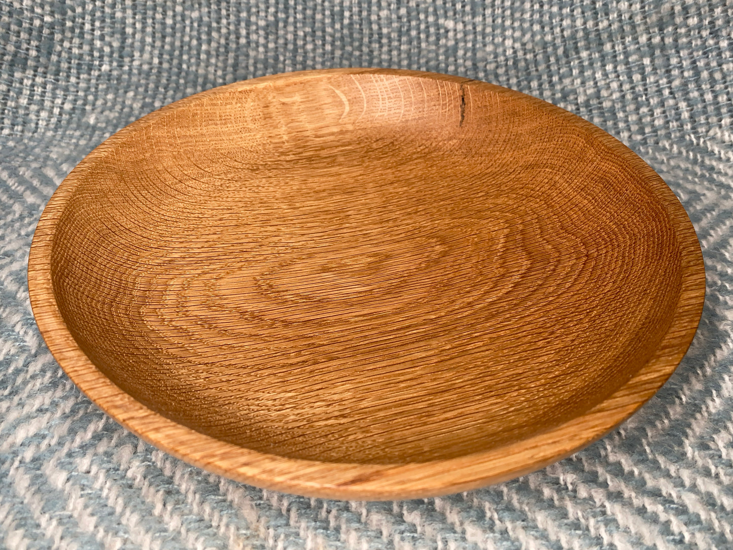 Shallow Red Oak Wood Bowl / Platter - 8" x 2"