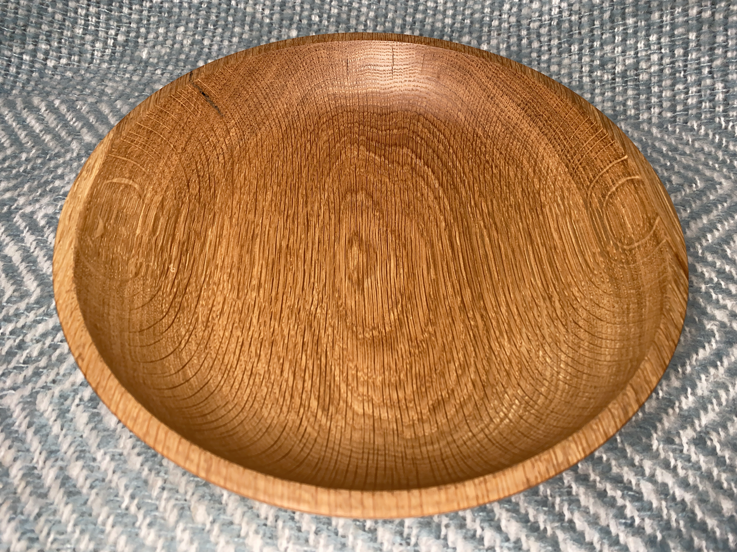 Shallow Red Oak Wood Bowl / Platter - 8" x 2"