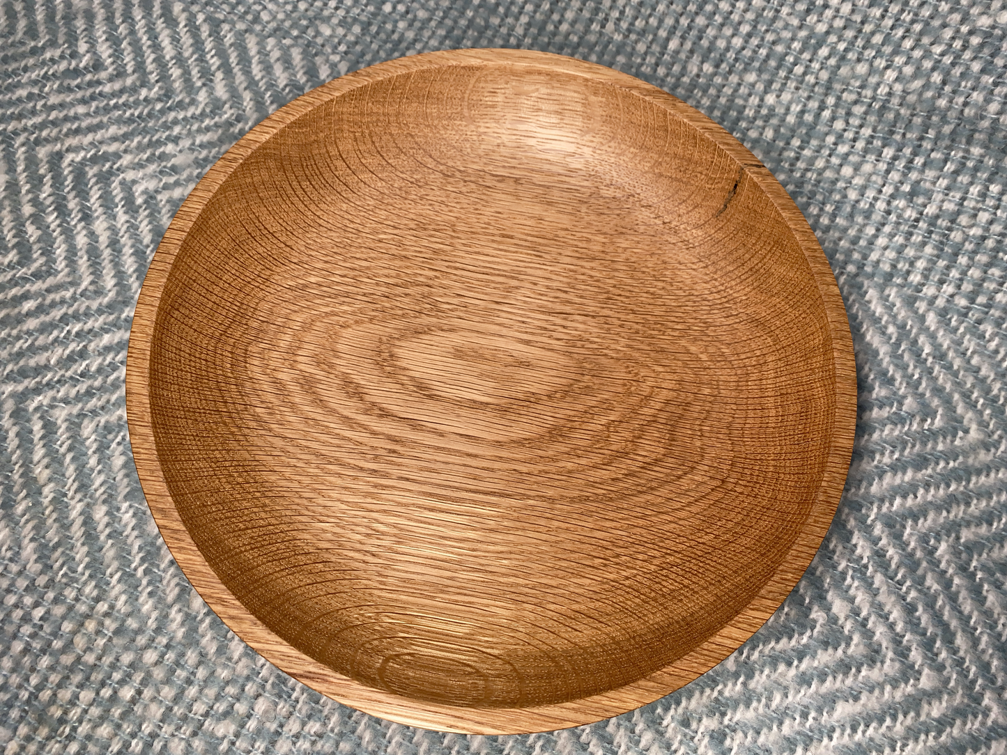 Shallow Red Oak Wood Bowl / Platter - 8" x 2"