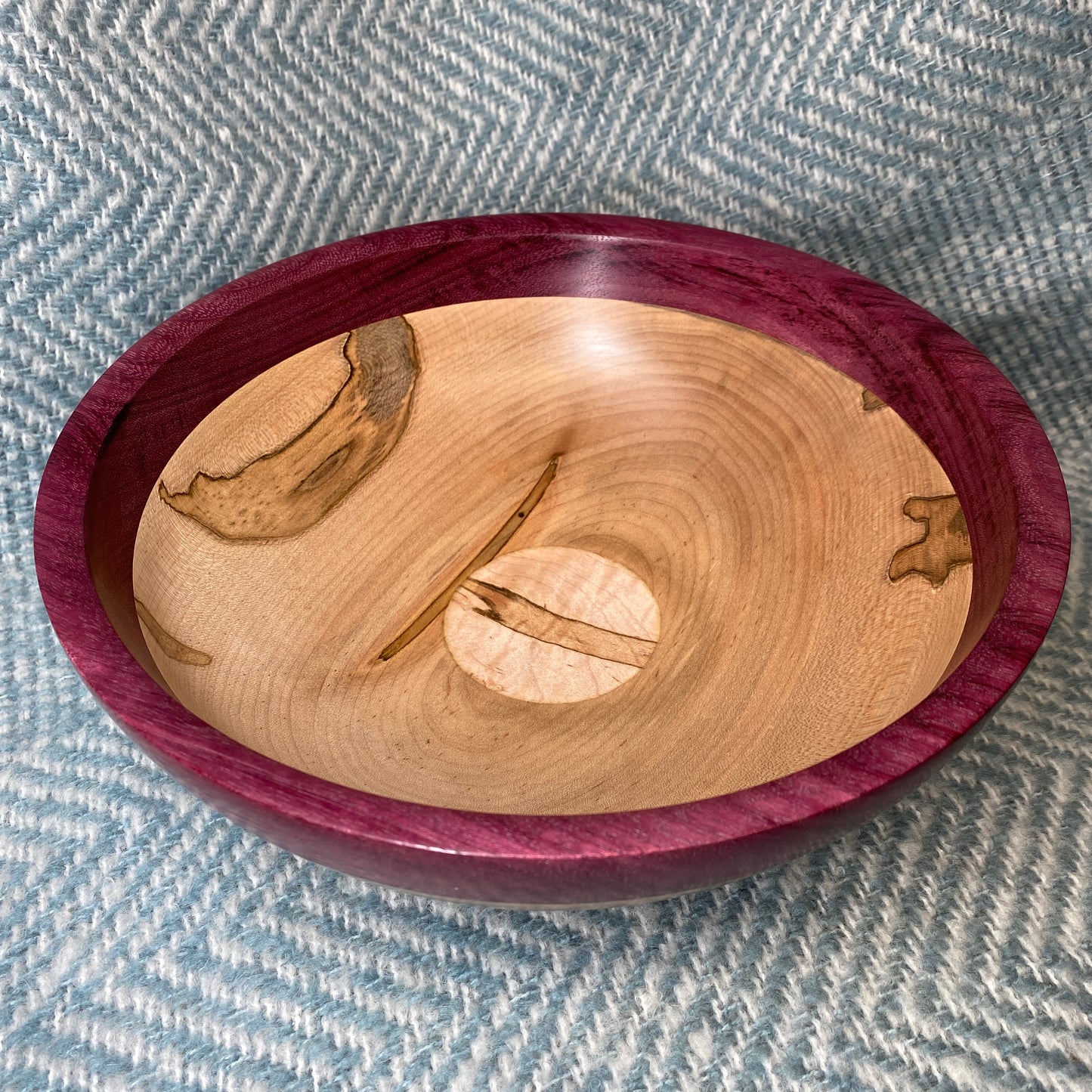 Purpleheart & Ambrosia Maple Wood Bowl - 10" x 3 1/2" - The Anne Collection