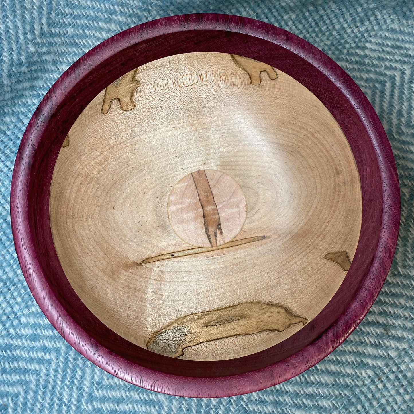 Purpleheart & Ambrosia Maple Wood Bowl - 10" x 3 1/2" - The Anne Collection