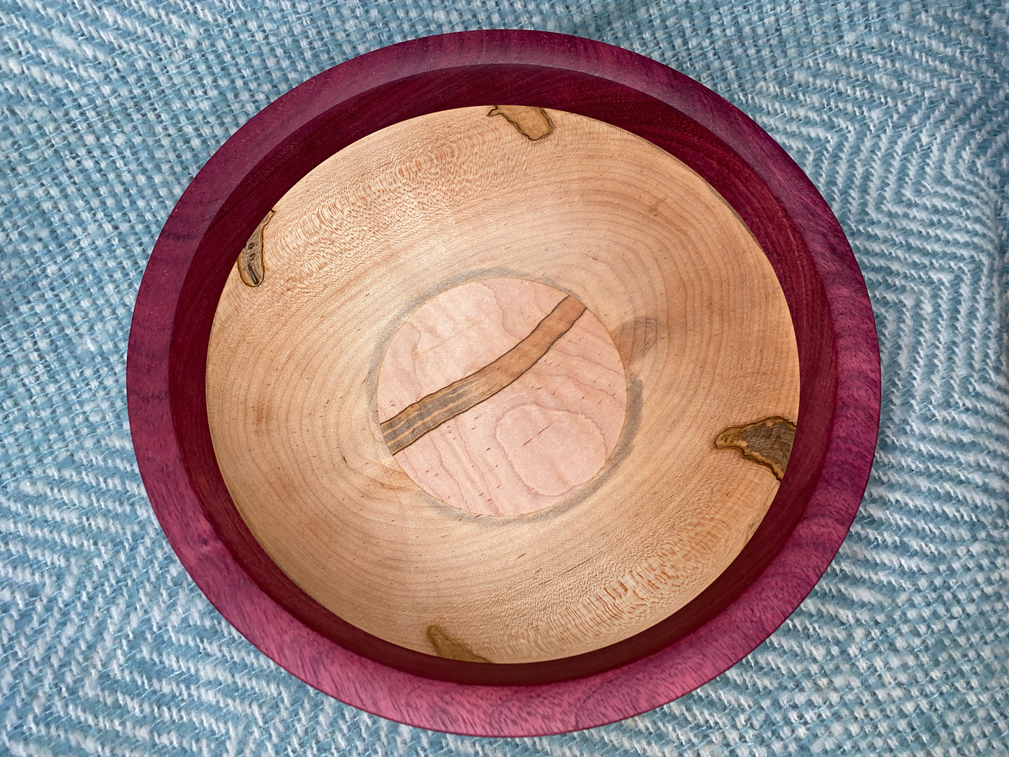 Purpleheart & Ambrosia Maple Wood Bowl - 10" x 3 1/2" - The Anne Collection